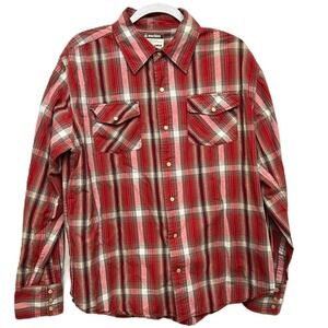 MK Machine Men's Western Long Sleeve Snap Front Shirt Large